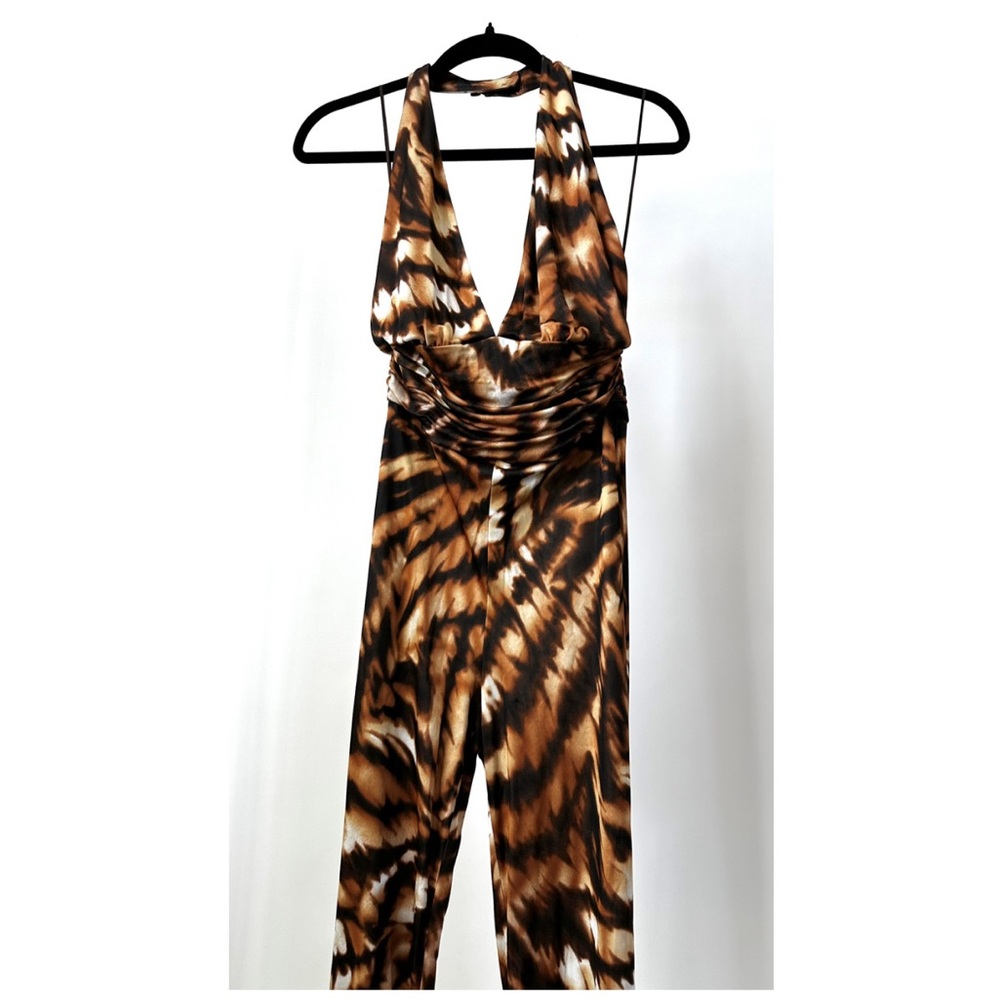 RARE! VINTAGE 2000S ESCADA DESIGNER ONE PIECE JUMPSUIT Animal Ombre Print-36